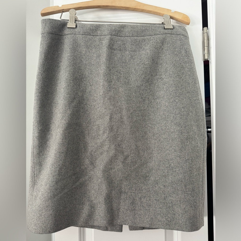 J.Crew Grey Wool Pencil Skirt